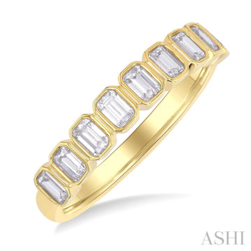 North-South Emerald Cut Diamond Band